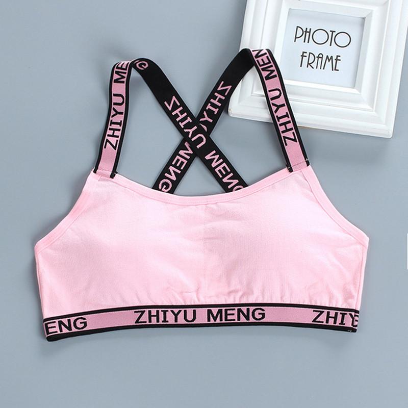 Young Girls Bra Cute Cotton Topic Teenage Training Underwear Natural Sling Fahsion Vest