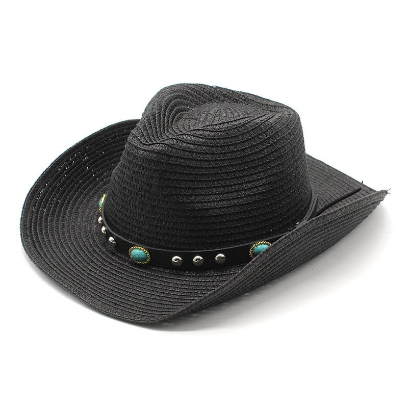 Men'S And Women'S Spring And Summer Straw Hats British Western Cowboy Jazz Hats Panama Hats Straw Hats