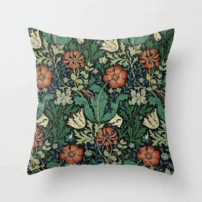 Housse de Coussin à Motif Floral Imprimé Vintage pour Décoration de Maison Salon Canapé Chambre Voiture Housse d'Oreiller