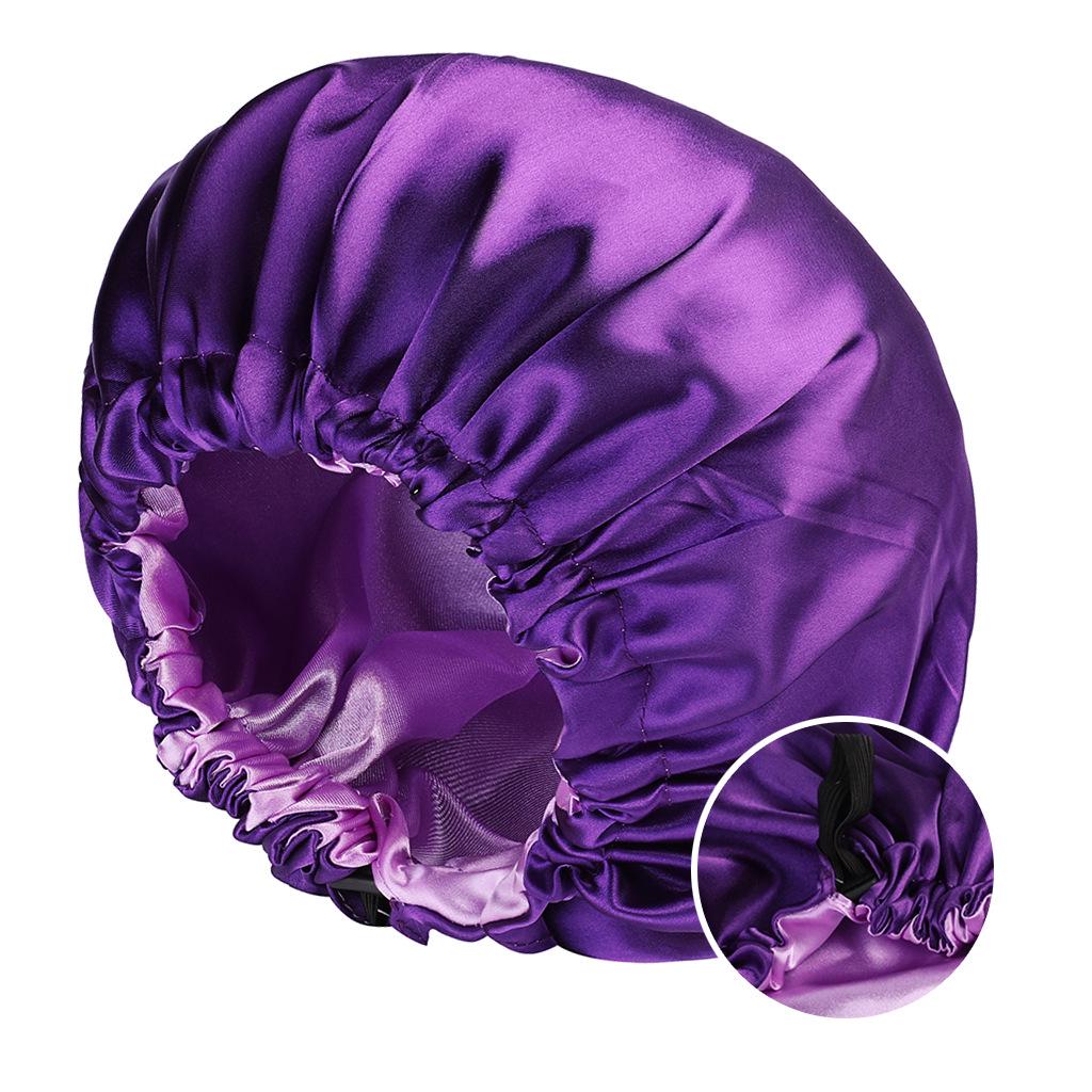 2024 Fashionable Double-Sided Satin Sleep Cap for Women - Elastic, Stylish Hair Protection with Button Design