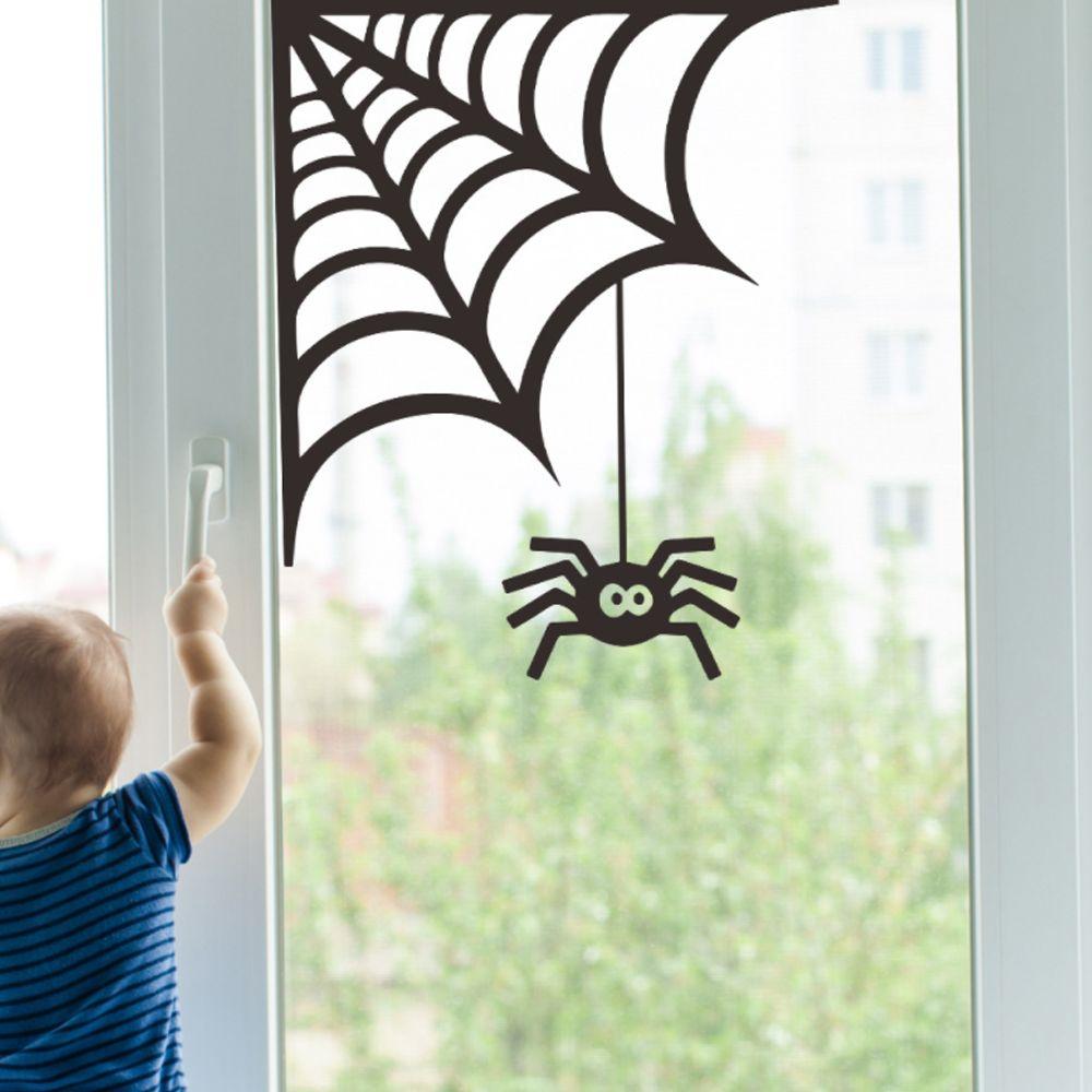 Waterproof DIY Prank Spider Web Window Halloween Decoration Decal Wallpaper Spider Sticker