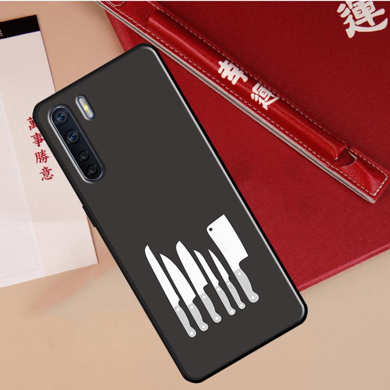 Cooking Chef Knives Case For Oppo A94 A18 A74 A57 A17 A77 A38 A58 A78 A98 A54 A80 A60 A40 A96 A76 A16 A15 A5 Pro