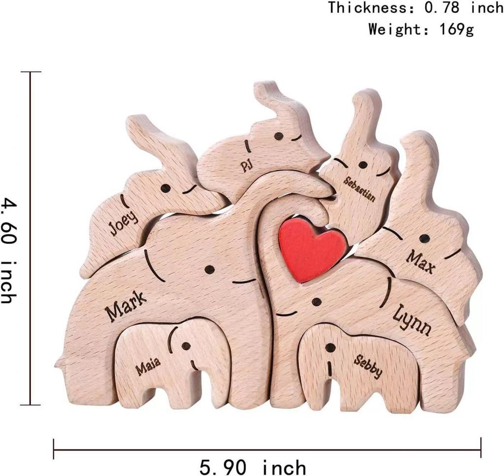New Penguin Family Wooden Puzzle Decoration Customization Name Puzzle Accessories DIY Birthday Gift Thanksgiving Gift