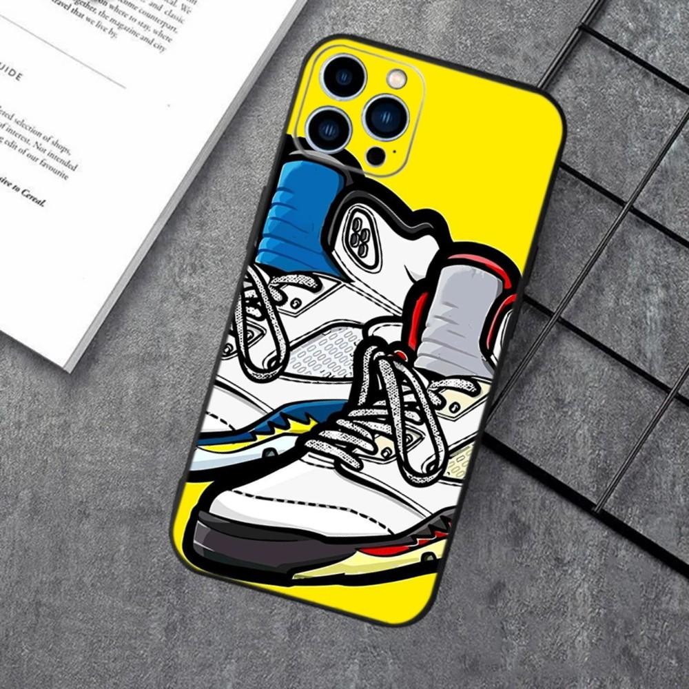 Off 85 AIR Street Sports Sneakers Phone Case For iPhone 16,15,14,13,12,11,XS,XR,X,8,7,Pro,Max,Plus,mini Silicone Black Cover