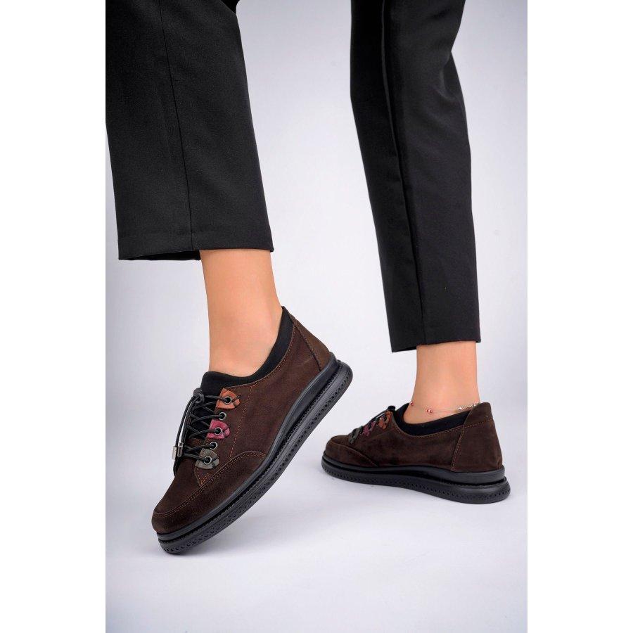 

Women s Genuine Nubuck Leather Anatomical Casual Shoes Sneakers 36 коричневый