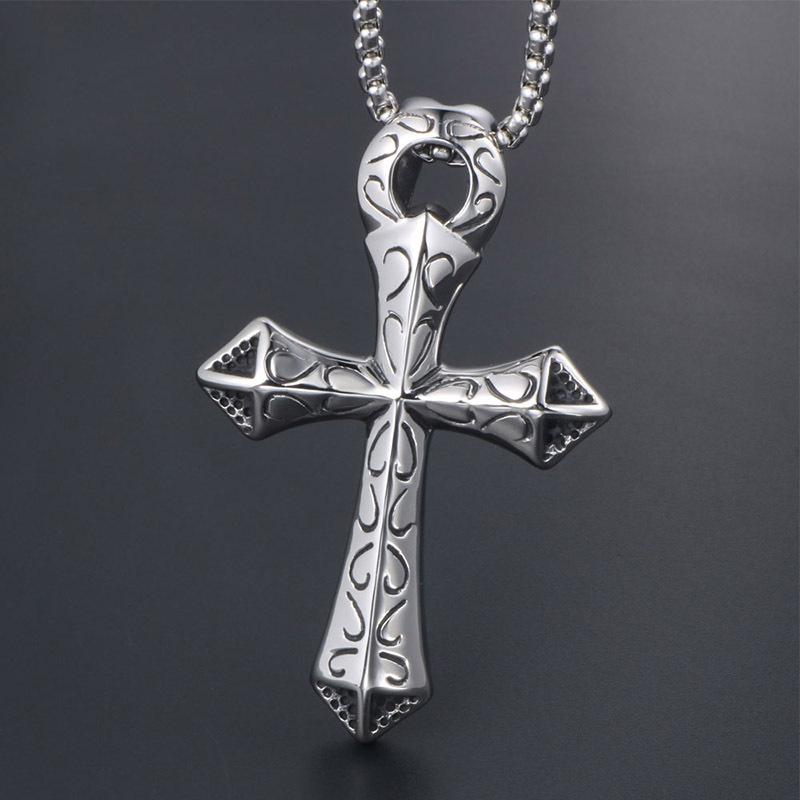 2026 European and American Jewelry Men's Vintage Necklace Personalized Casting Cross Pendant Pendant