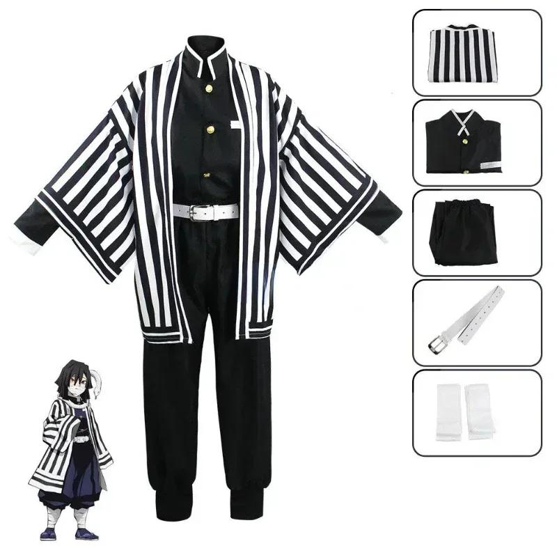 Anime Iguro Obanai Kimono Uniform Anime Pruik Cosplay Kostuum Halloween Feest L