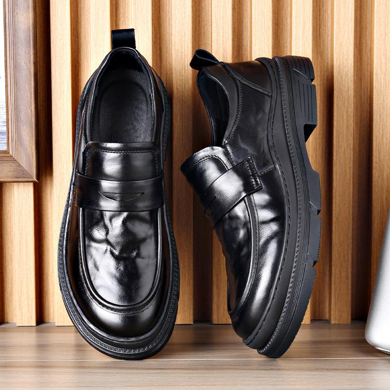 New wedding groom leather shoes leather shoes men's first layer cowhide British business dress casual men