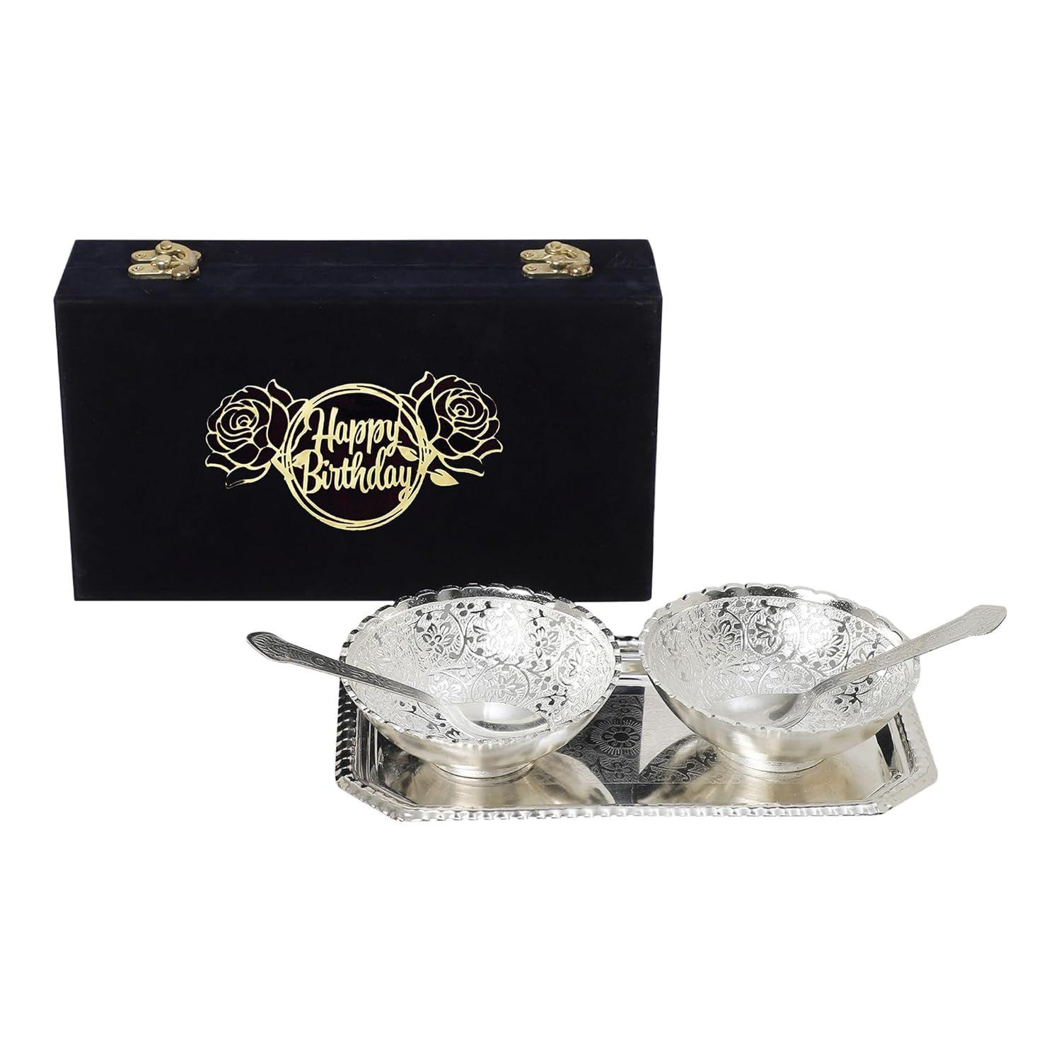 

ПОДАРУНОК Німецьке срібло Чаша Лотоса Ложка Піднос Або Сумка для перенесення з Індивідуальною коробкою З Днем народження (З Днем Народження)