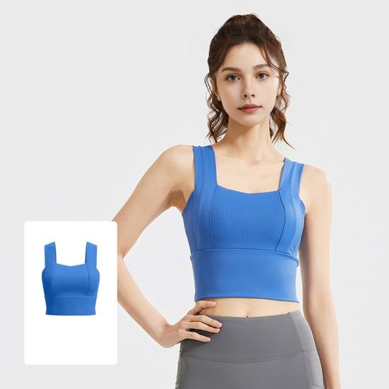 Women's Square Neck Sports Bra Padded Workout Crop Tank Top with Built-in Bra for Yoga Gym Fitness Running