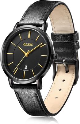 Stylish Women's Watch, Blue, Waterproof, Ultra-thin, Leather Strap, Analog, Small, Simple Dial, Easy To Read, Fashionable, Slim, Lightweight, Watch