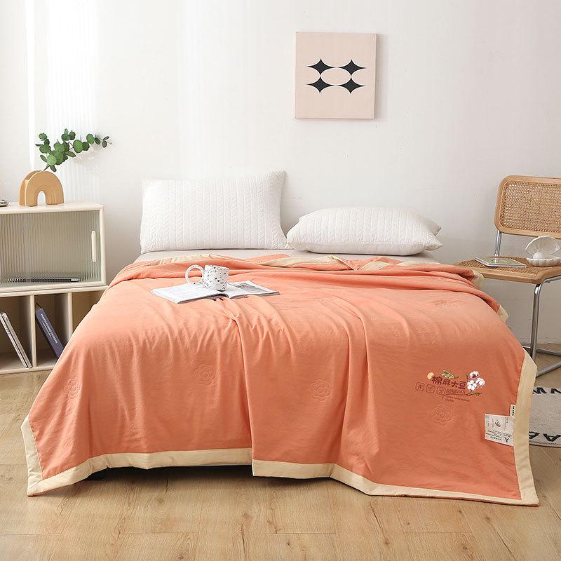 2026 Summer Cotton-Linen Quilt: Hand-Stitched Edging, Cool & Lightweight for Air Conditioning