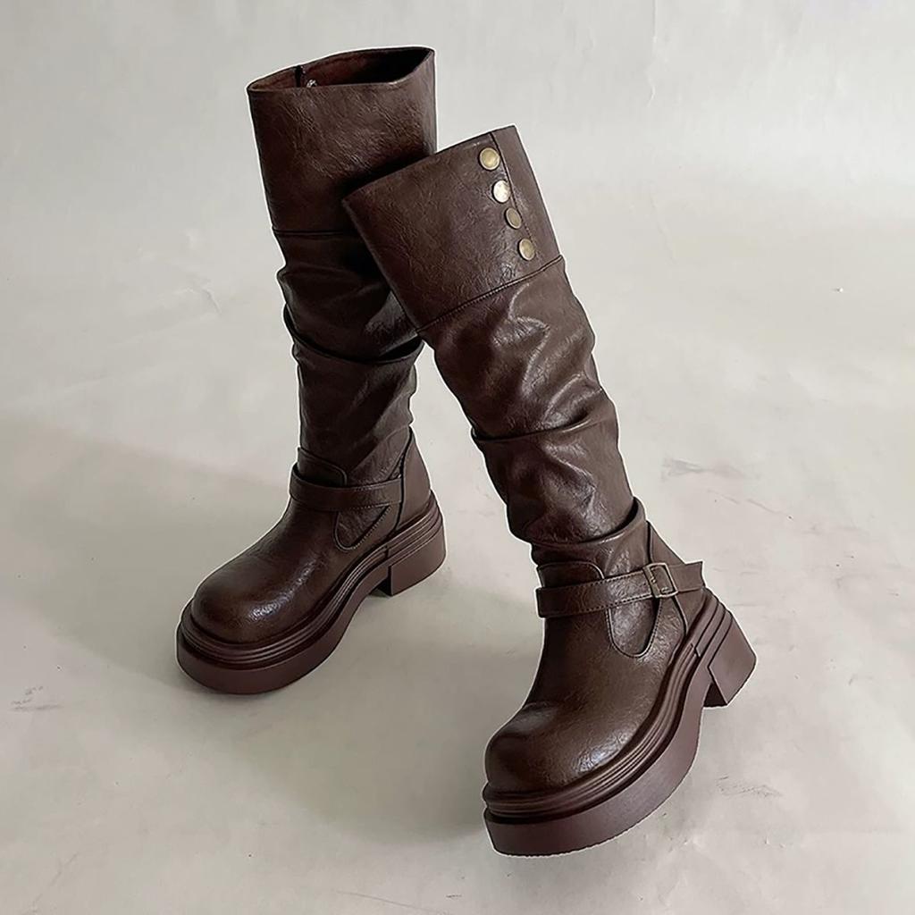 American Spice Girls Platform Boots Women's 2025 Summer New Versatile Skinny Absolutely Knight Boots