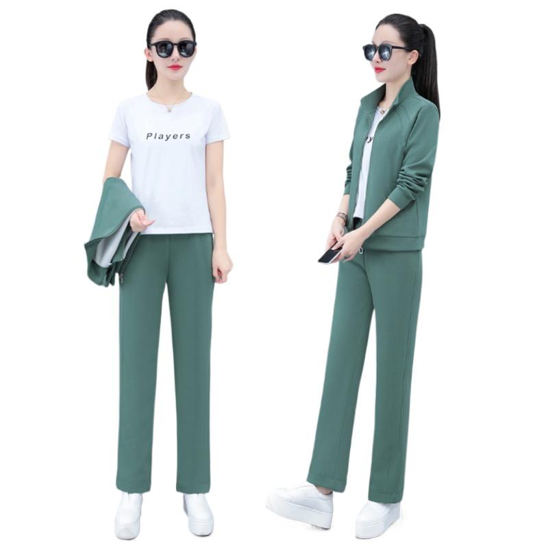 Dámská ležérní sportovní souprava Třídílný komplet Jaro Podzim Nadměrná velikost Dámská móda Oblečení