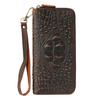 New Men's Genuine Cowhide Clutch Wallet Vintage Embossed Multi-Card Slots Wrist Strap Ready Stock Luxury Long Wallet