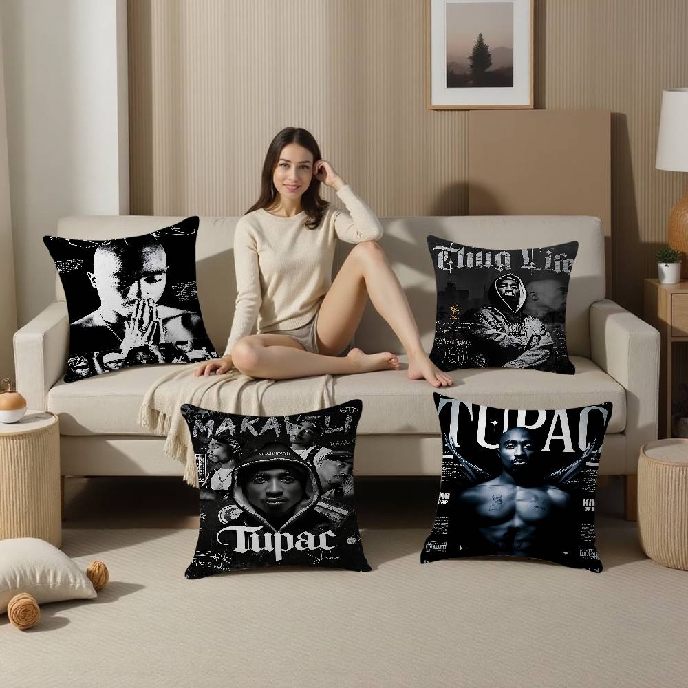 Rapper 2Pac T-Tupac S-Shakur Singer Pillow Gift Home Office Decoration Pillow Bedroom Sofa Car Cushion CoverPillow Case