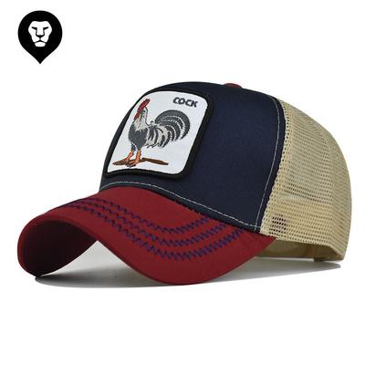Spring New Animal Embroidery Net Hat Men and Women Animal Baseball Cap Hip-hop Cap