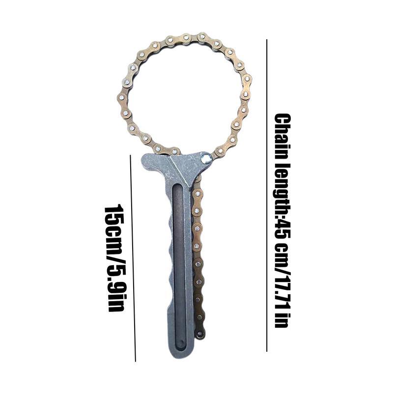Oil Filter Chain Removal Tool Carbon Steel Chain Wrench For Pipe Fittings Adjustable Efficient Oil Filter Removal Car Repairing