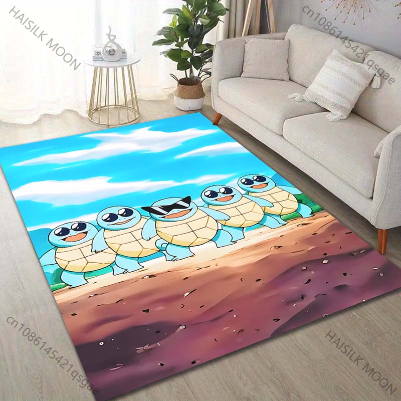 Cartoon Pocket Monsters Squirtle Print Carpet for Living Room Bedroom Kid's Room Home Decor Area Rug Playing Mat Luxury Gifts