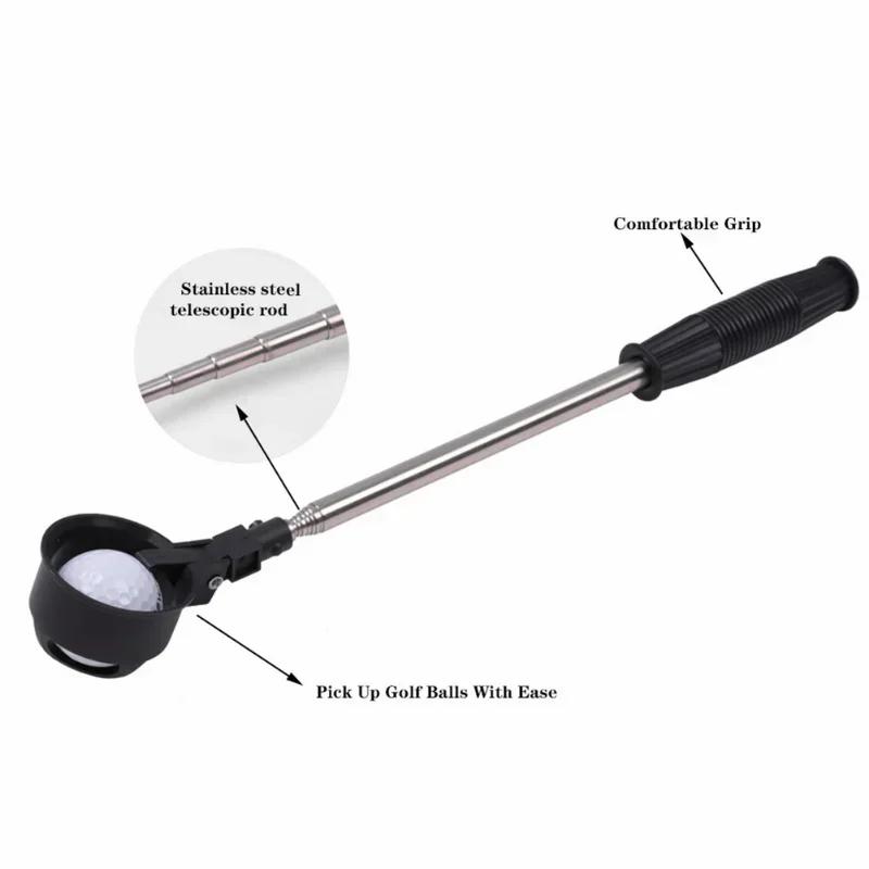 Golf Ball Pick Up Tools Telescopic G Olf Ball Retriever Catcher Golf Training Aids Automatic Locking Scoop Picker Golf Ball