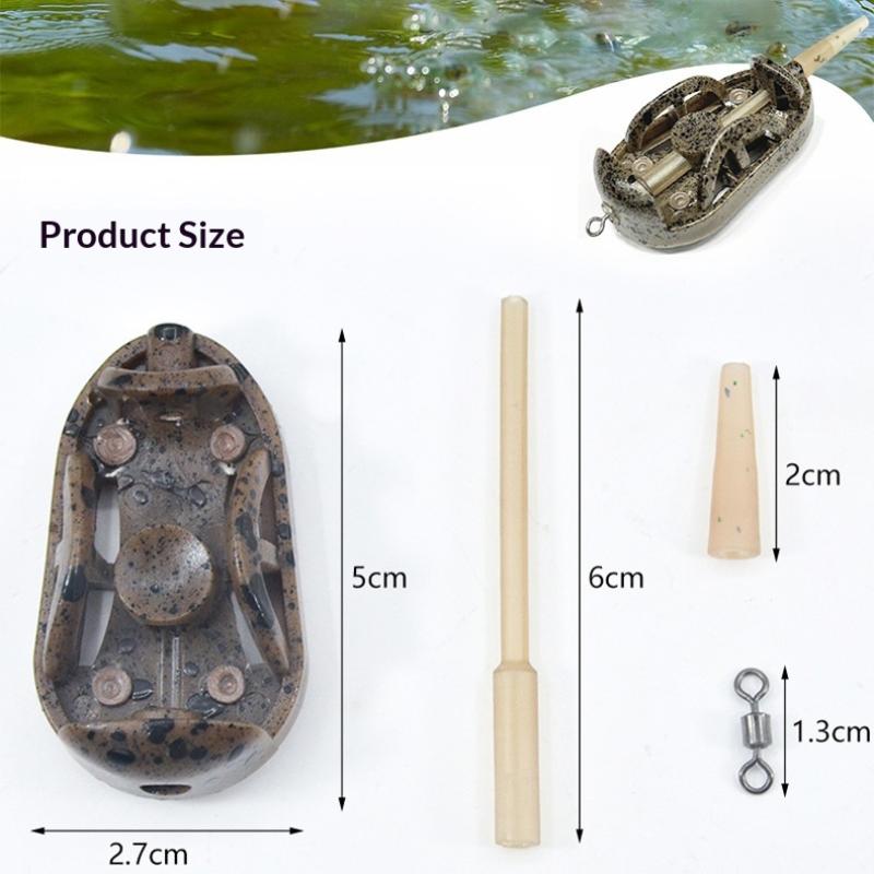 2/5Pcs 20G/30G/40G/50G/60G Method Feeder Fishing Inline Feeder Carp Fishing Feeder Device Kit Feeder Carp Fishing Hair Rigs