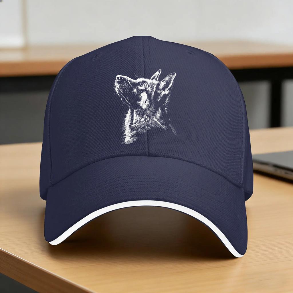 GerUnisex Shepherd Silhouette Graphic GerUnisex Shepherd Dog Lover Baseball Cap Y2k Retro Trucker Hat Unisex-Teens Gym Baseball Caps