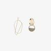 Gray Half-Ring Asymmetrical Earrings