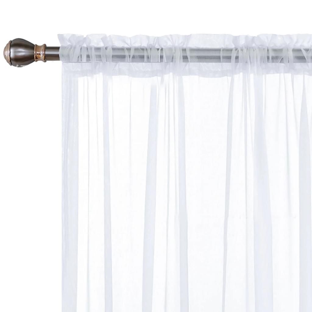 1pc Modern Solid Colour Sheer Curtain, Curtains for Living Room, Bedroom, Home Decoration, French Window Screen with Rod Pocket