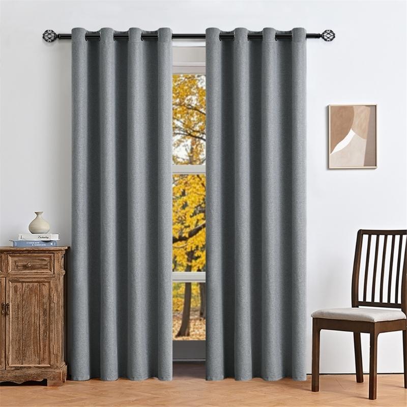 Luxuriöse Verdunkelungsvorhänge mit klassischem schwarzem Design für Schlafzimmer, Wohnzimmer und Büros Fensterabdeckungen