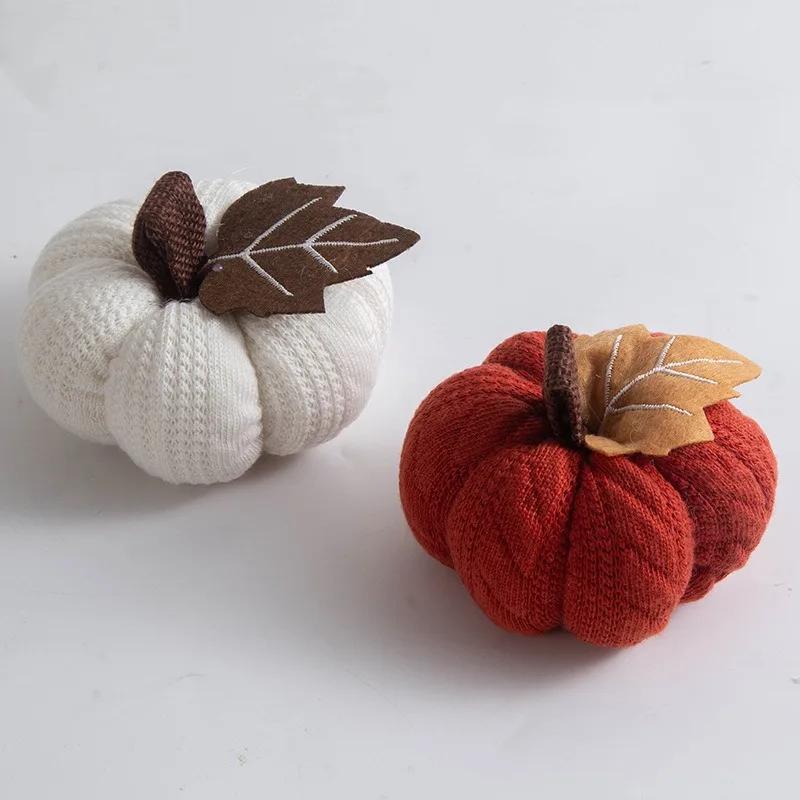 New Orange Pumpkin Pendant Thanksgiving Knitted Pendant Venue Decoration Harvest Festival Small Pumpkin Atmosphere Decoration