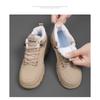 Men's Winter Fashionable Thick-Soled Mid-Top Lace-Up Sports Casual Shoes, Warm-Lined British Style Wear-Resistant Martin Footwear.