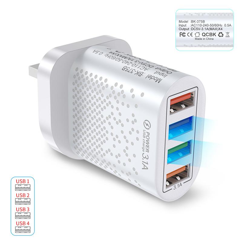 USLION Rýchle nabíjanie 3.0 pre nástennú nabíjačku pre iPhone Rýchle nabíjanie pre Samsung S10 S9 S8 Plug Xiaomi Mi Huawei adaptér nabíjačky mobilného telefónu