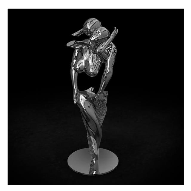 Metal Couples Romantic Statue Canvas Painting Posters Print Abstract Figure Wings Wall Art Picture Hotel Cuadros Room Home Decor