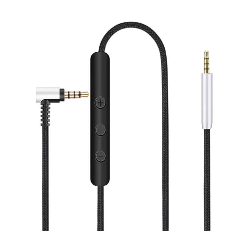 

High quality audio cable For QC25/QC35/QC35II/QC45/NC700 Headset 3.5mm to 2.5mm plug with microphone braided wire чорний
