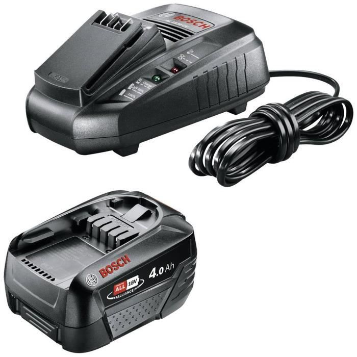 Bosch Home and Garden Alliance Starter Set 1600A02A4U Batterie Pour Outil Et Chargeur 18 V 4 Ah Li-Ion
