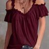 Baumwoll-Leinen Sommer-Tanktop mit Rüschenkragen für Damen Streetwear Freizeitkleidung