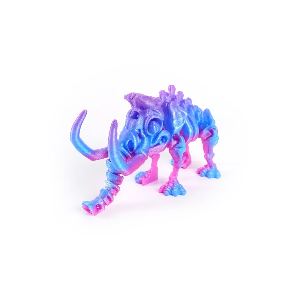 10 Colors 3D Printed Mammoth Model PLA Plastic Animal Simulation Model Children's Toy