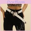 Punk Style Leather Belt For Men And Women With Square Rivets And Alloy Buckle For Casual Wear