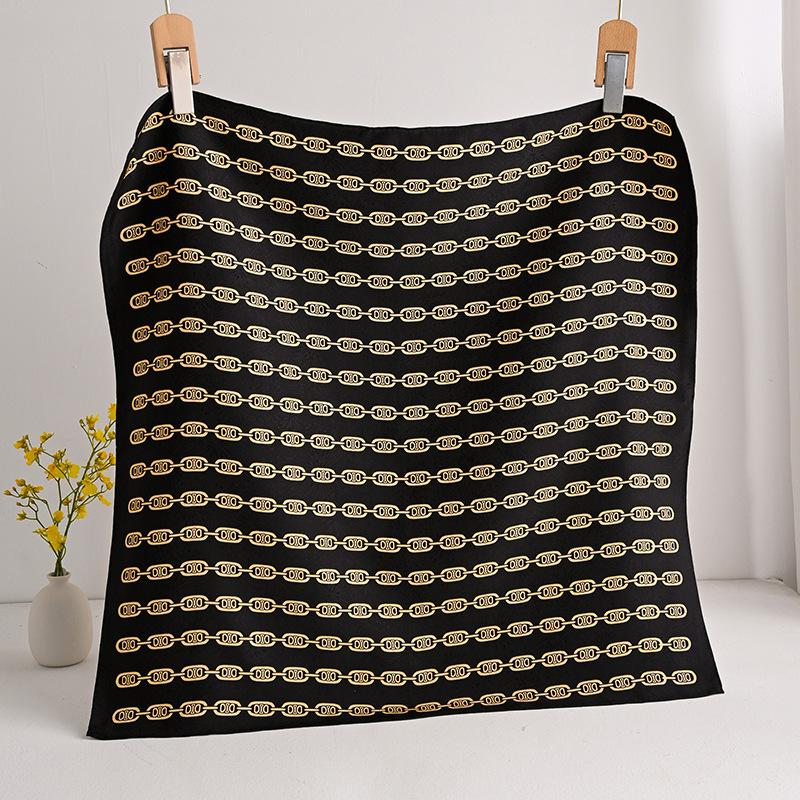 [Flower Dill Fireworks Pattern] Advanced Design Sense New Mulberry Silk Silk Scarf Women s White Light Luxury Heavy Silk Scarf 66