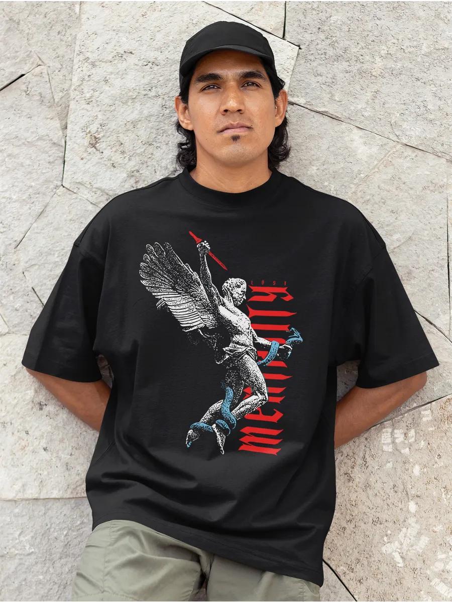 Oversized T-shirt with print on the back M