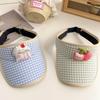 Kids' Cute Cherry Plaid Sun Visor Hat: Versatile Summer Shade