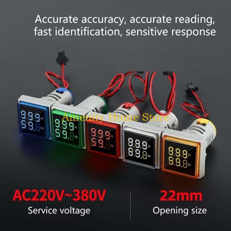 F26C High Accuracy double Display Timer Small LED Hour Meter with Flame Retardant Casing Simple to Operate for Industrial Use