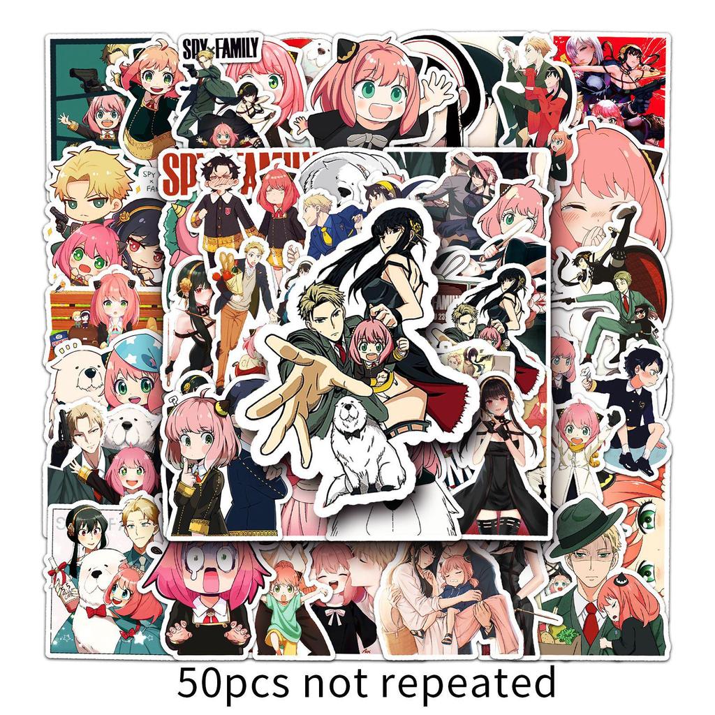 50 Sheets of SPY X FAMILY Anime Graffiti Stickers for Phone Cases & Suitcases