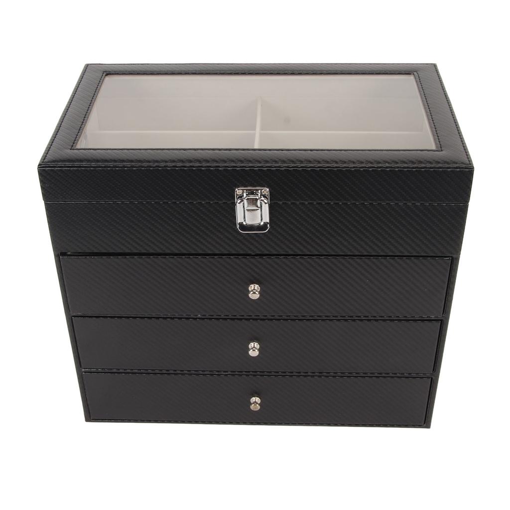 4 Layer Drawer Sunglasses Display Case 24 Slots PU Leather Eyeglass Collection Storage Display Box