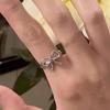 Bowknot Charm Rings Opening Rings for Women Girls Adjustable Finger Rings Valentines Day Engagement Jewelry Pieces