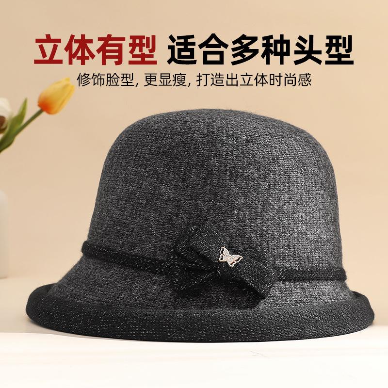 New Fashion Women's Hat Women's Autumn and Winter Versatile Basin Hat Medium Mother Crimping Top Hat Outdoor Casual Bucket Hat