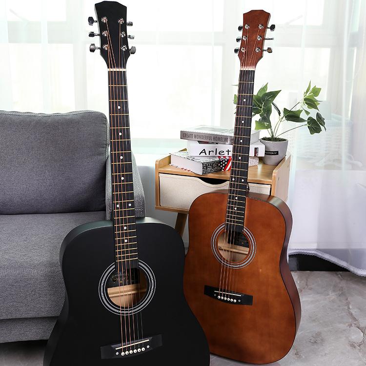 41" Round Cutaway Folk Guitar - All Linden Wood
