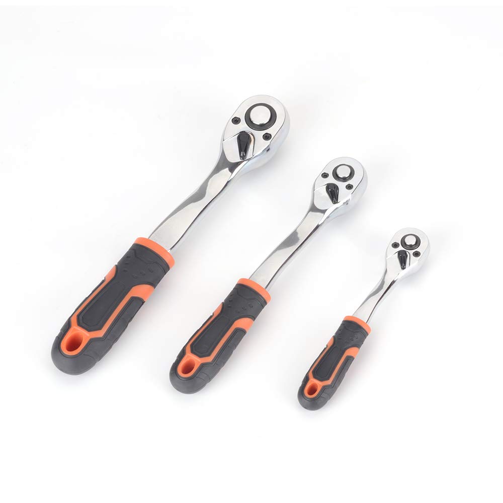 Spärrnyckel Hylsa Snabbkoppling Spärr Mjuk för DIY Reparation Drivning, 12,7 mm (1/2") Skiftnyckel, Handtag, Handtag, 72-tandat kuggdrev, Bil, Motorcykel, (1/2)