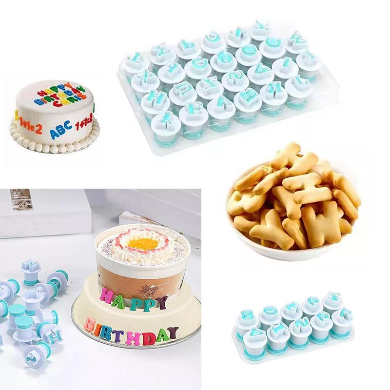 Alphabet Number Letter Fondant Mold Cake Decorating Set Icing Cutters Moulds for DIY Cookies Baking Tools Edible Letter Numbers
