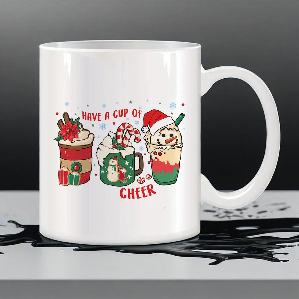 Рождественская кружка с тематикой праздника, подарочная кружка с леденцом, снеговиком, оленем, чашки для завтрака, милая рождественская кружка с Сантой, посуда, кружки 330ml